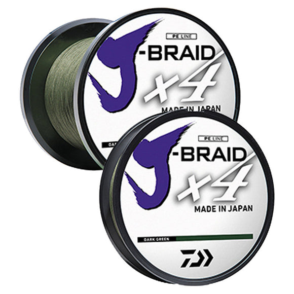 Daiwa J-Braid x4 - 3000 Yds Spool - 15lb - Dark Green