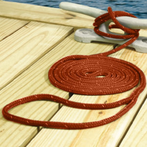 Seachoice 42421 - 3/8" D x 15' L Red/Black Tracer MFP Double Braid Dock Line