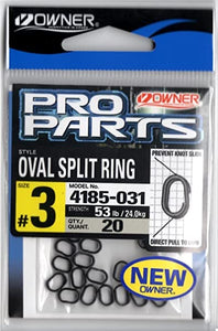 OWNER PRO PARTS - OVAL SPLIT RING - #3 53LB 20PCS