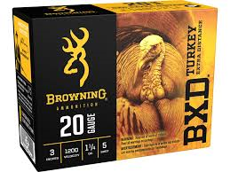 BROWNING AMMO - BXD TURKEY EXTRA DISTANCE, 20 G, 1200FPS 3", #5, 1 1/4OZ