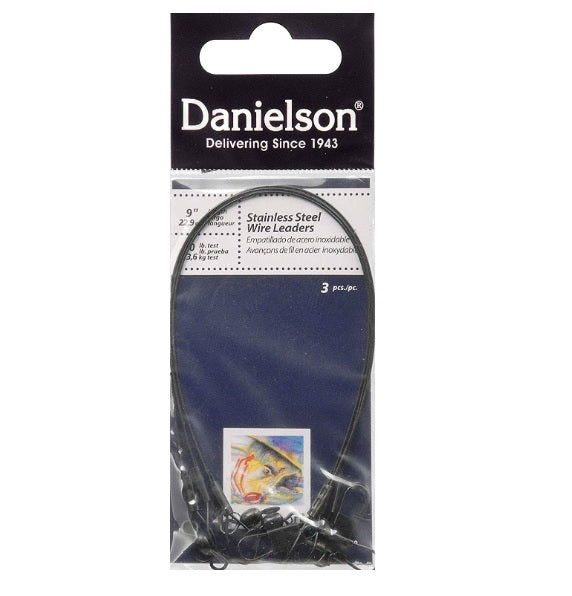 Danielson WLB309 Wire Leader 30 Lb Test Black 9- 3pk