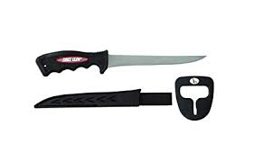 EAGLE CLAW SOFT HANDLE FILLET KNIFE WITH SHEATH AND SHARPENER   6 1/4