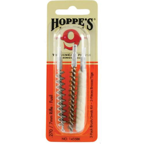 HOPPE'S 3 PACK BRUSH/SWAB KIT .270/7MM RIFLE