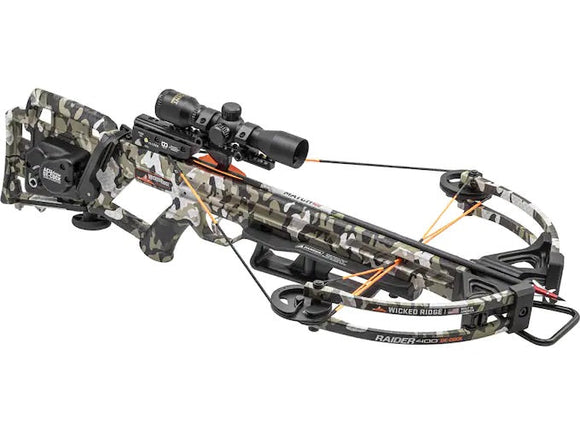 Wicked Ridge Raider 400 ACUdraw De-Cock Pro-View Scope Crossbow Package Peak XT