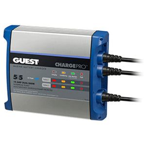 GUEST ON-BOARD BATTERY CHARGER 10A / 12V - 2 BANK - 120V INPUT